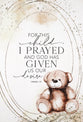 Heaven Sent Plaque: For This Child I Prayed, 1 Samuel 1:27, Teddy Bear, Mdf With Black Vinyl Edge