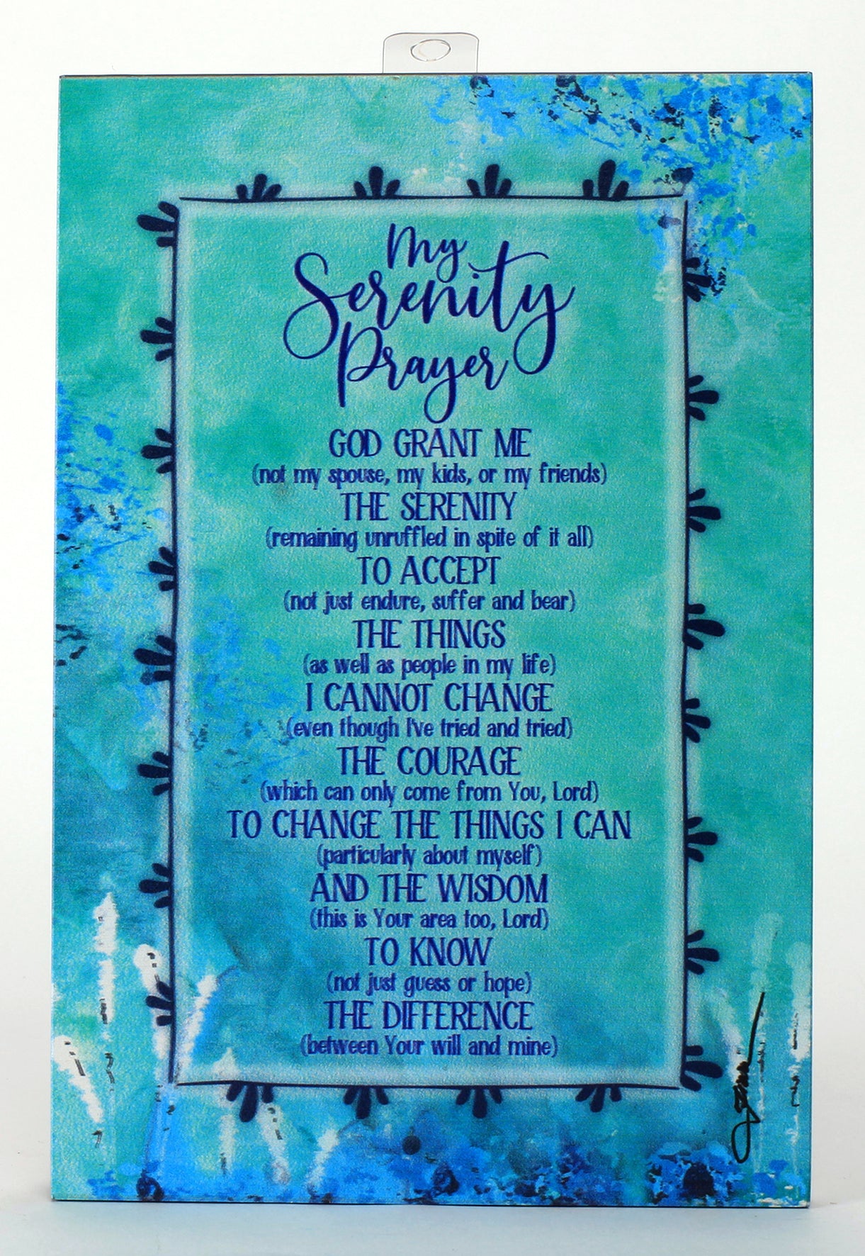 Whispers of the Heart Plaque: The Serenity Prayer, Green