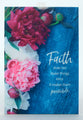 New Horizons Bright Plaque: Faith Does Not Make Things Easy, It Makes Them Possible, Aqua/Floral