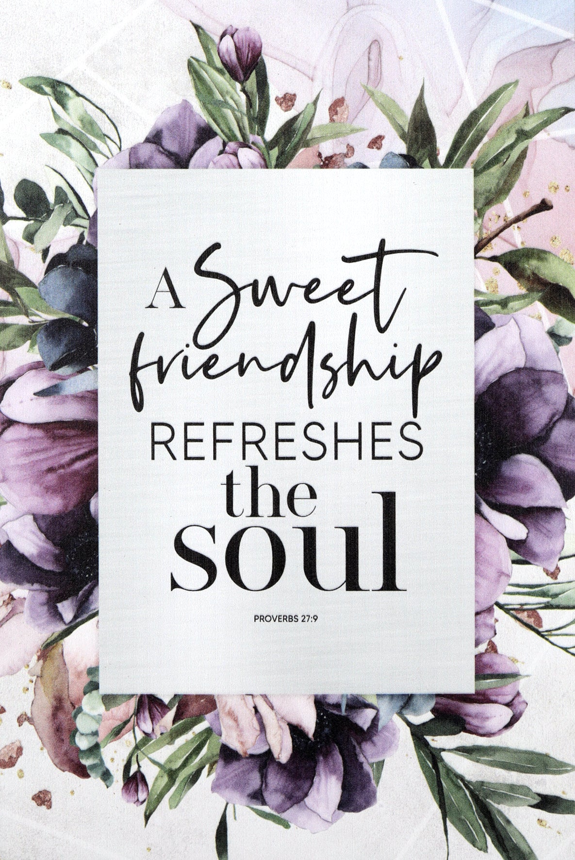 Renew My Soul Plaque: A Sweet Friendship Refreshes the Soul, Proverbs 27:9, Mdf With Silver Edge
