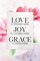 Renew My Soul Plaque: Love, Joy, Grace, Mdf With Silver Edge