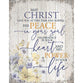 New Horizons Plaque, Mdf: His Peace and Power, Purple/Yellow Wildflowers, Natural Edge