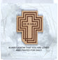 Meadowwood Plaque: He is Able, Laser Engraved Wood Cross Mounted on Mdf Base With Silver Edge