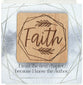 Meadowwood Plaque: Faith, Laser Engraved Wood Square Mounted on Mdf With Silver Edge