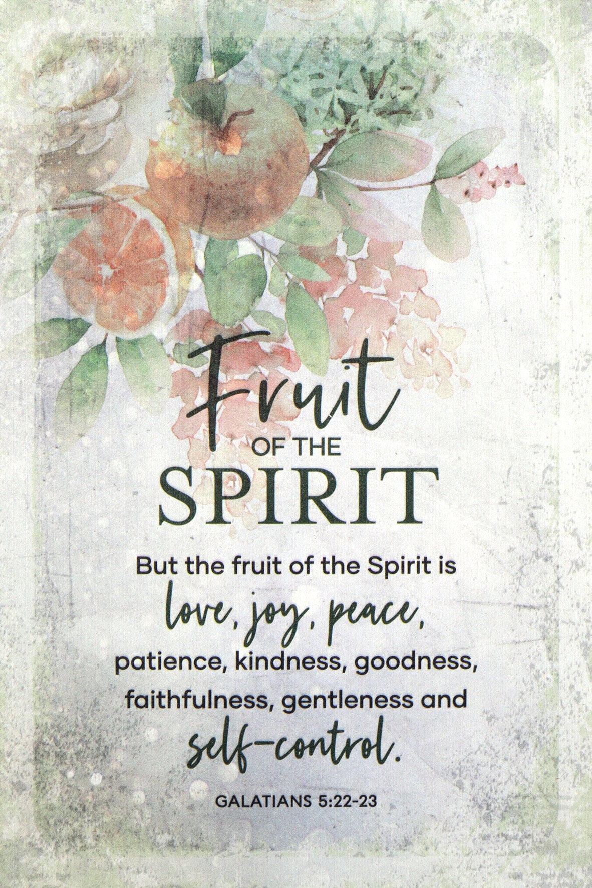 Joyful Living Plaque: Fruit of the Spirit, Gal. 5:22-23, Mdf With Natural Edge
