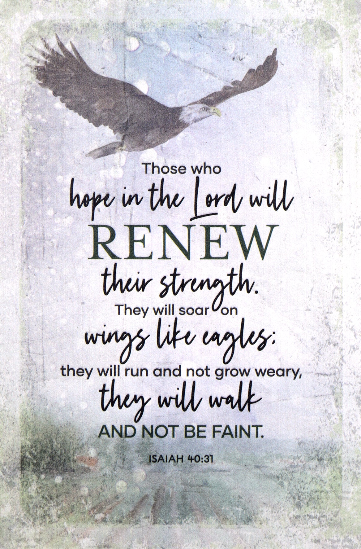 Joyful Living Plaque: Isaiah 40:31, Eagle, Mdf With Natural Edge