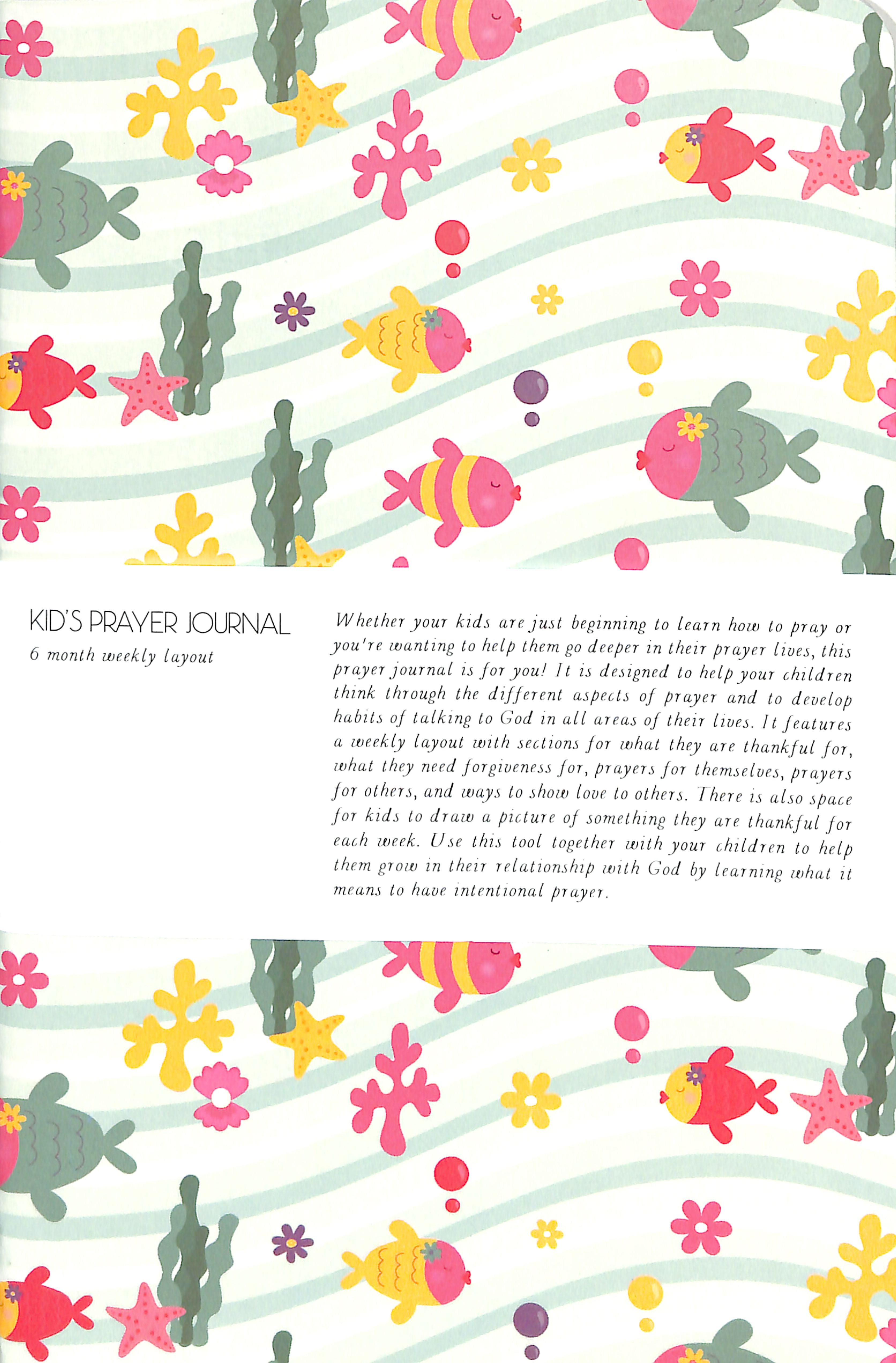 Kids Prayer Journal: 6 Month Weekly Layout (Fish)