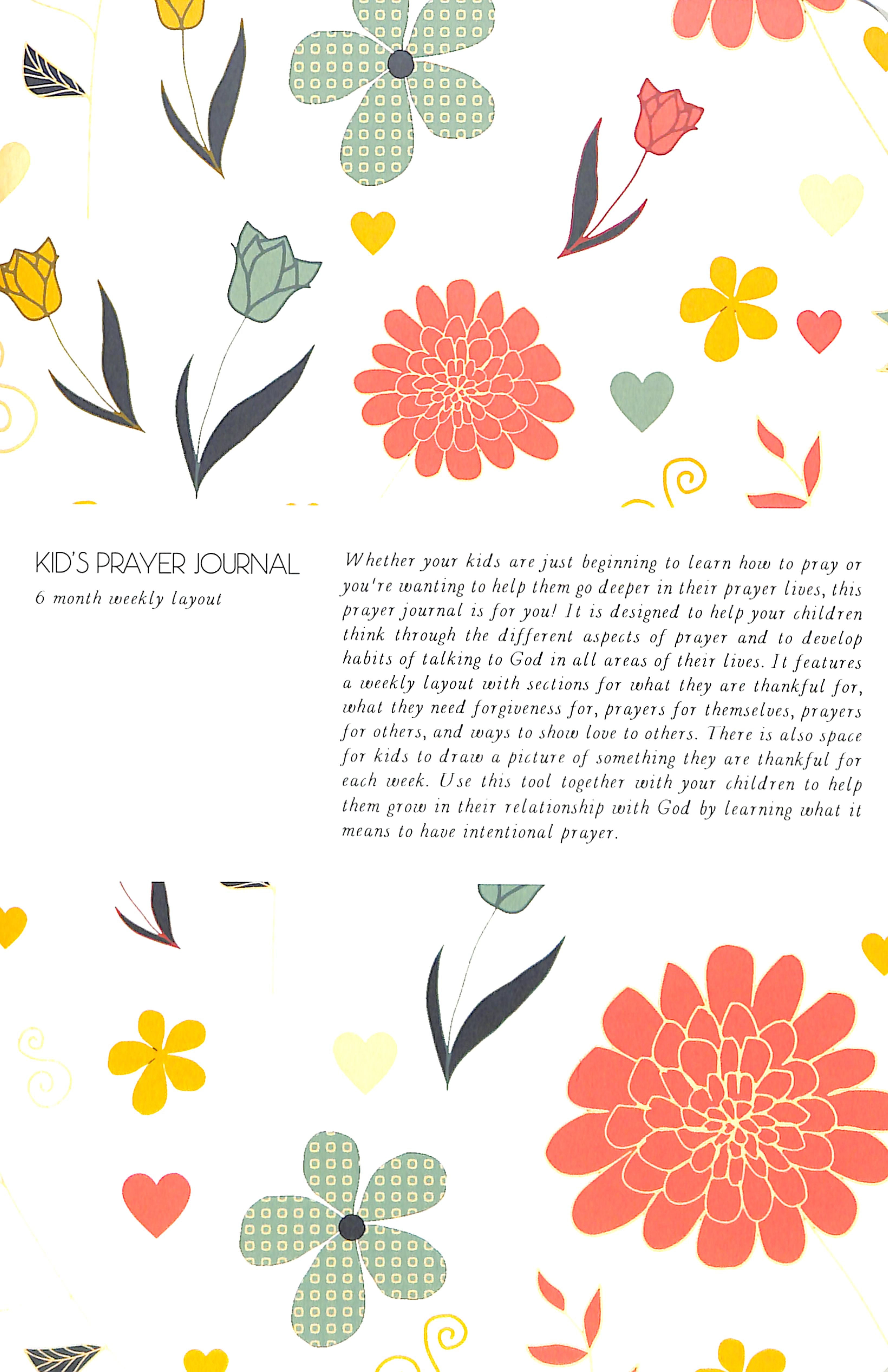 Kids Prayer Journal: 6 Month Weekly Layout (Large Flowers)