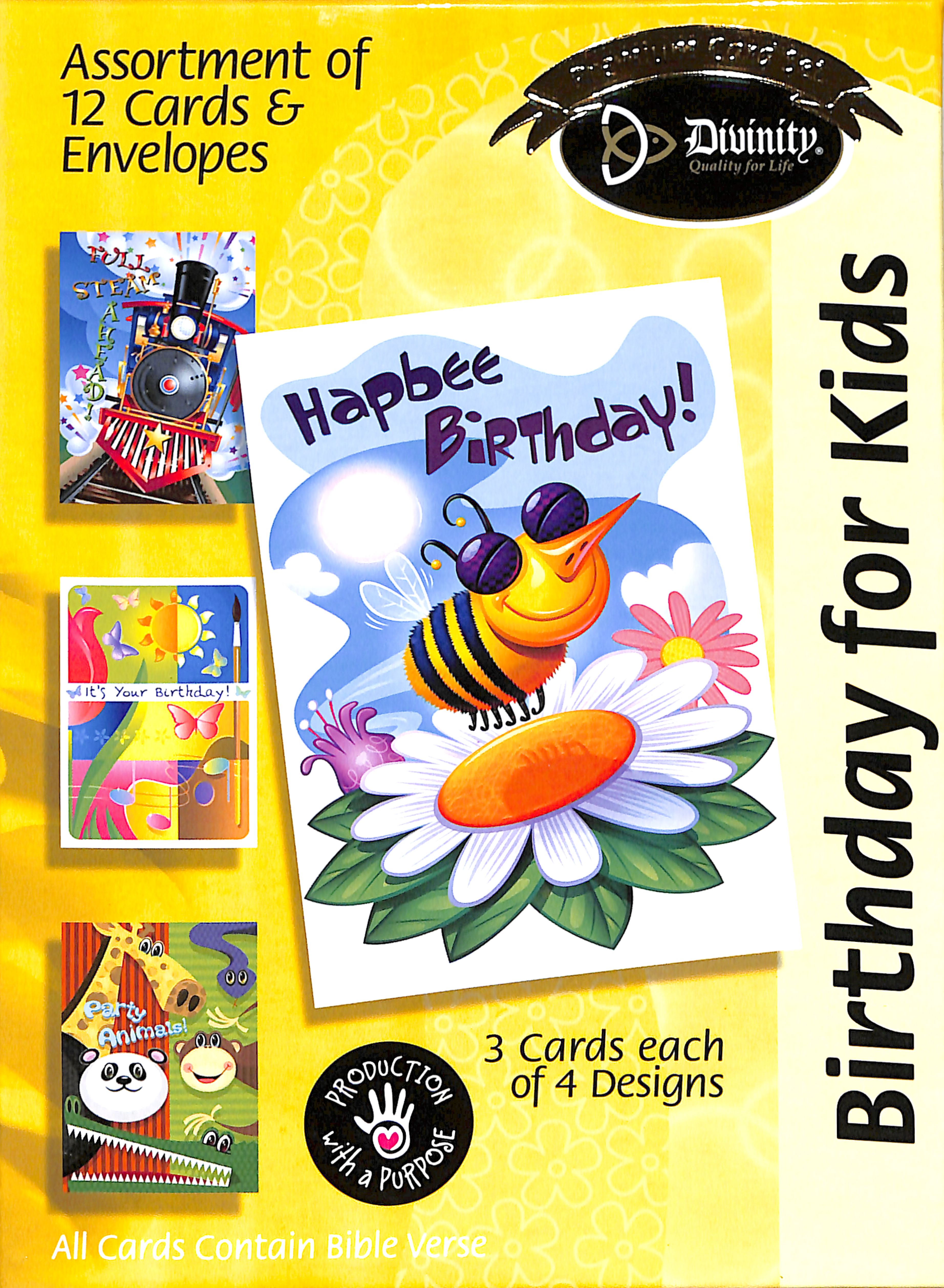 Boxed Cards Birthday For Kids: Bees & Flowers
