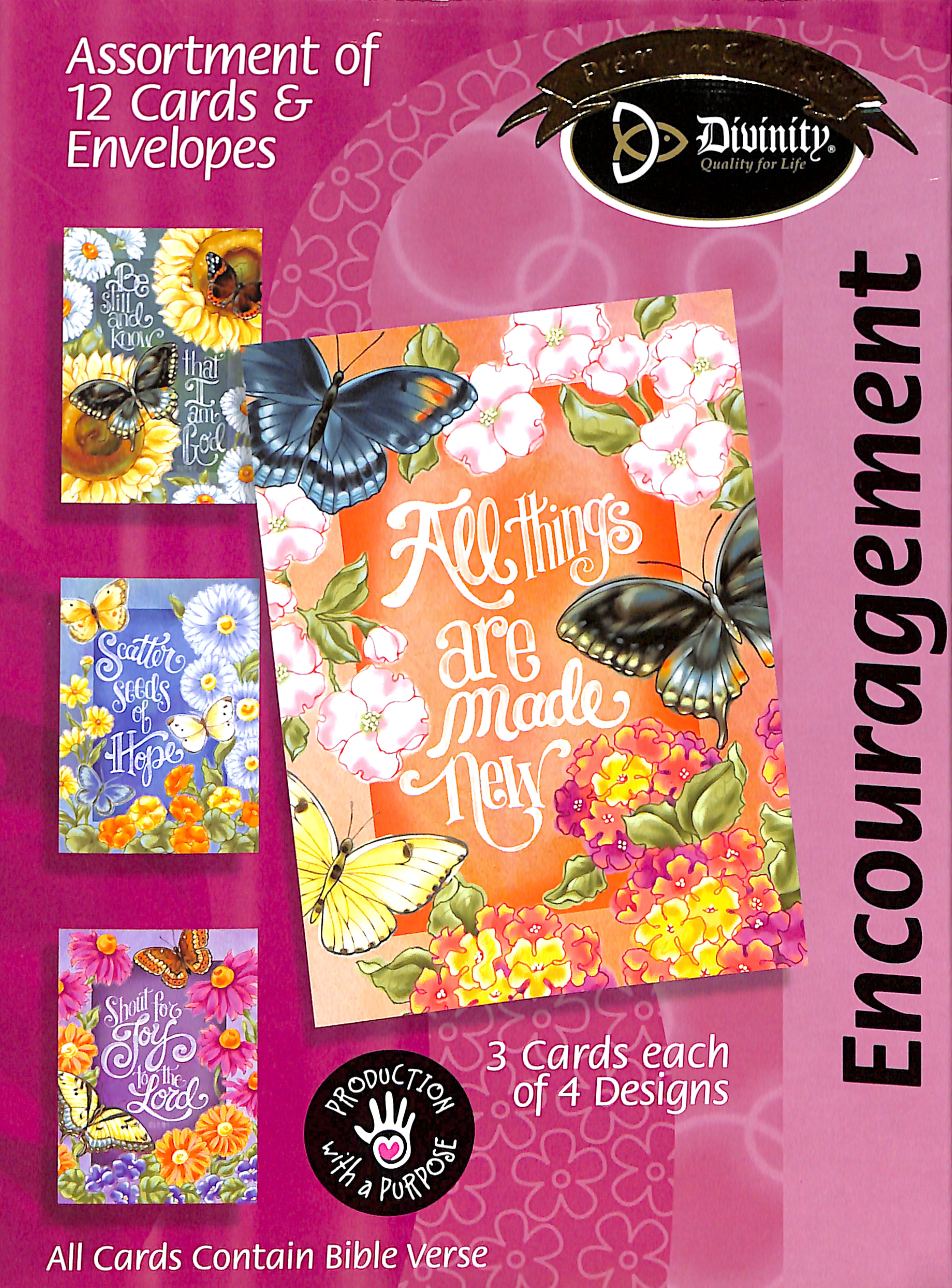 Boxed Cards Encouragement: Butterflies & Flowers