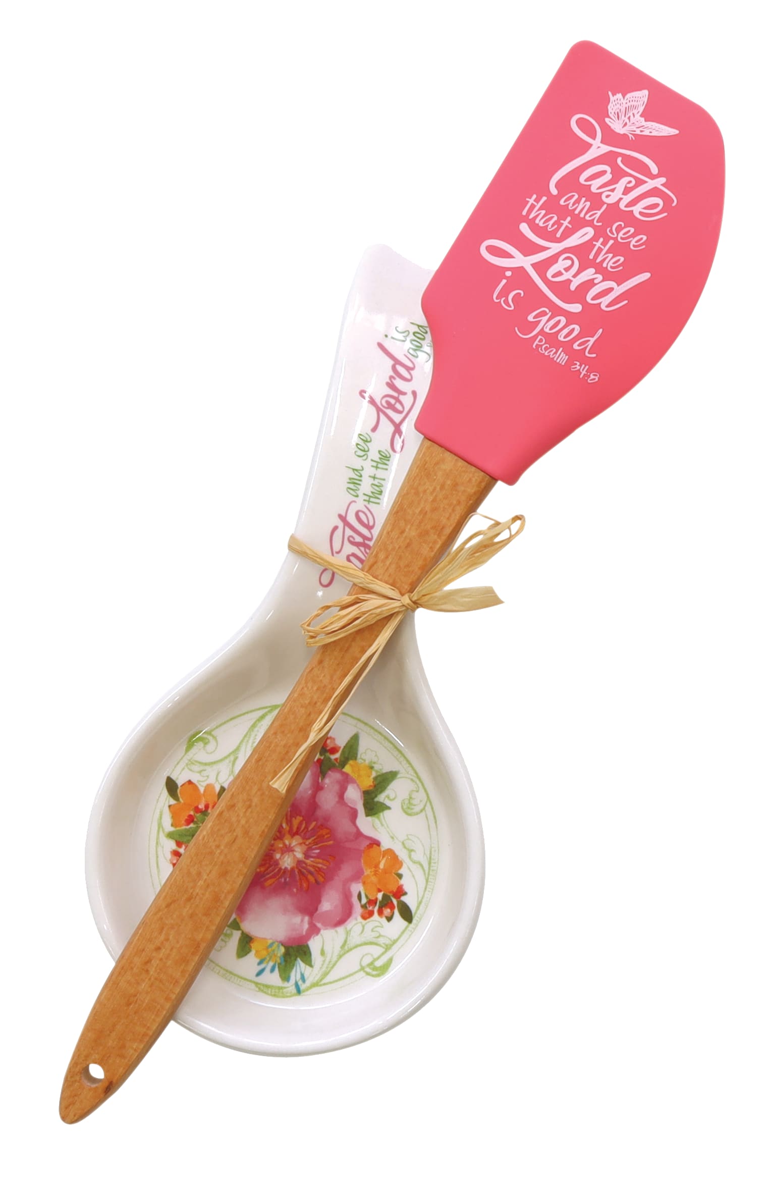 Spoon Rest & Spatula Gift Set: Taste and See That the Lord, Psalm 34:8