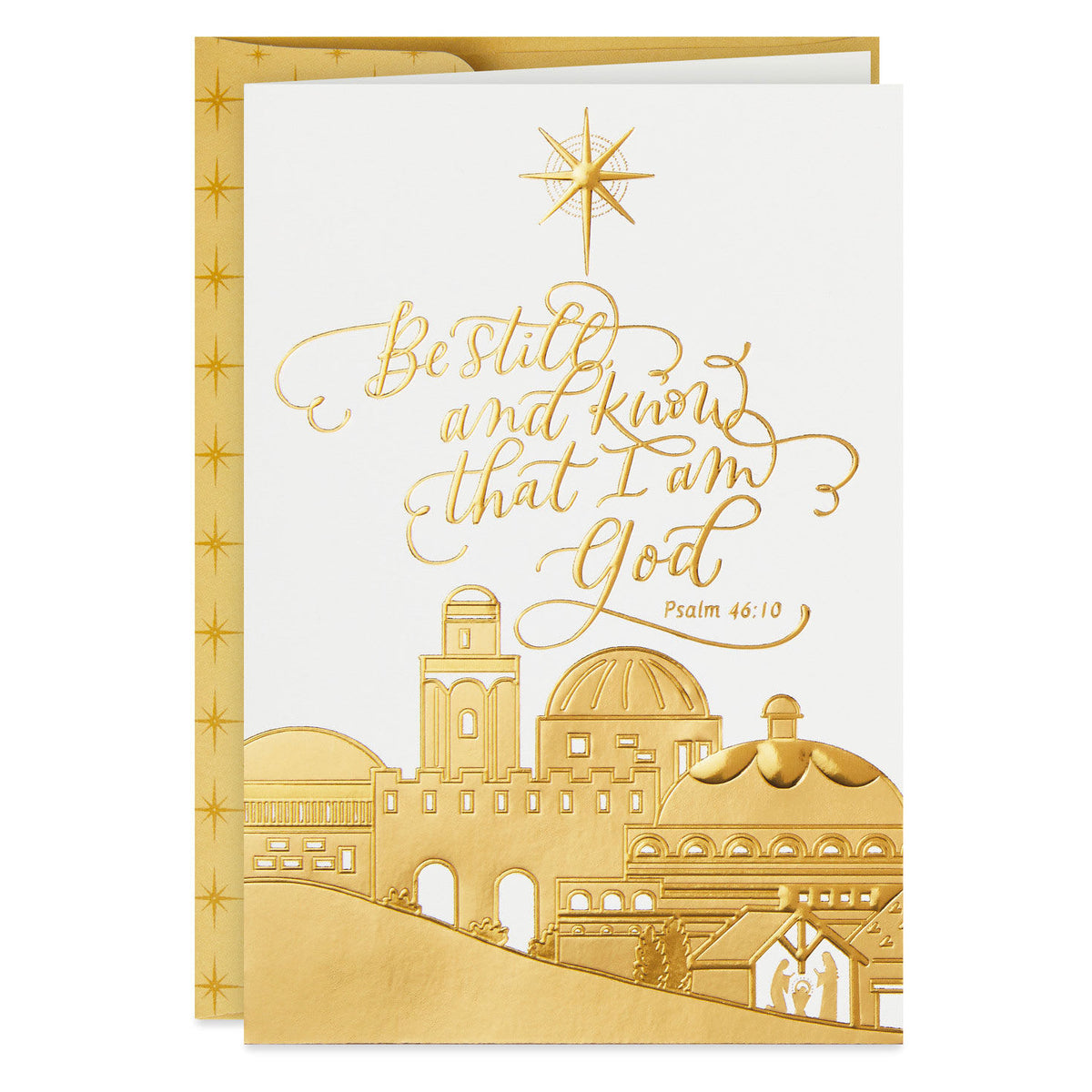 Christmas Boxed Cards: Gold Bethlehem, 16 Cards & 16 Envelopes