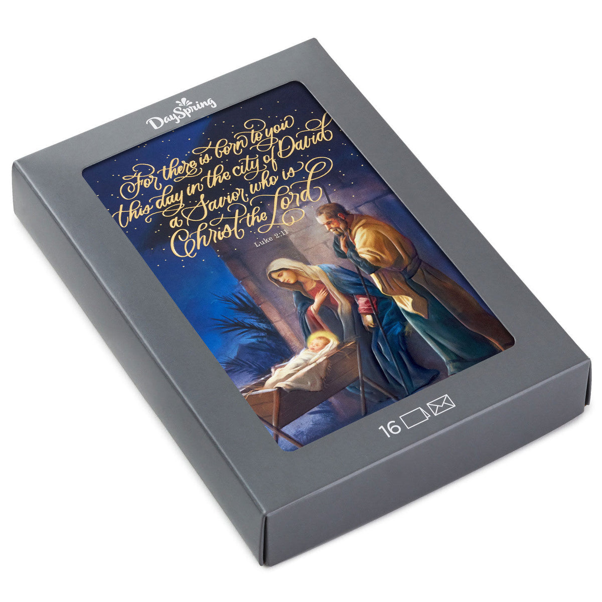 Christmas Boxed Cards: Holy Family Luke 2:11, 16 Cards & 16 Envelopes