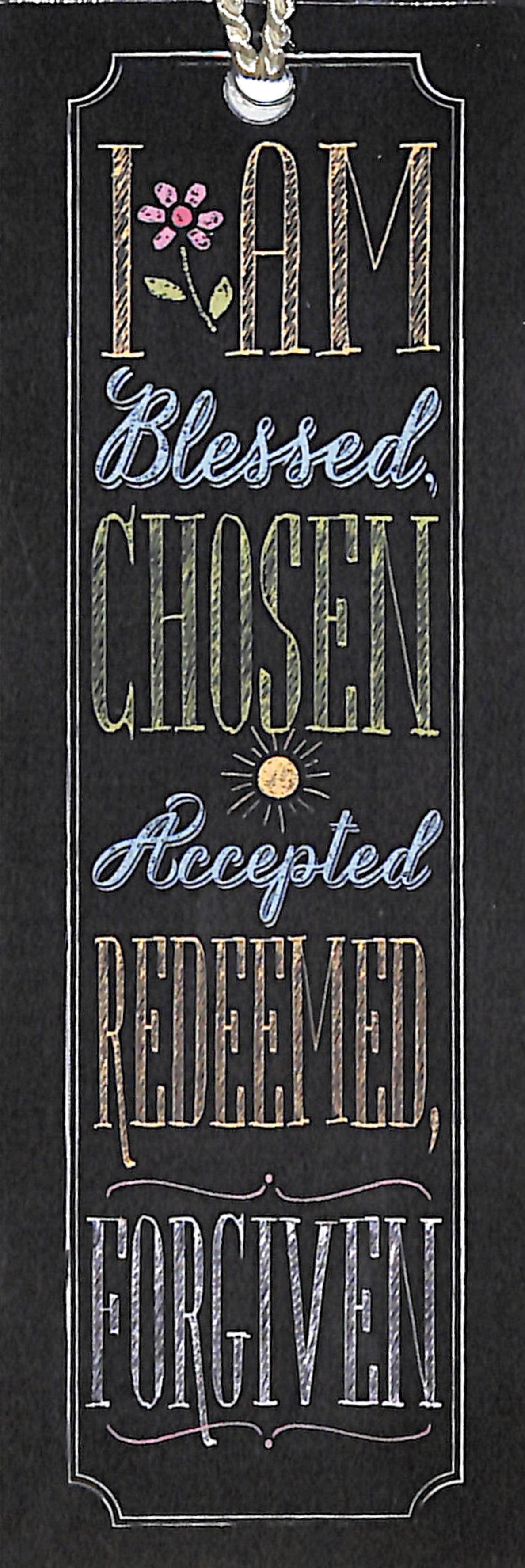 Bookmark Chalk With Tassel: I Am Blessed Chosen Accepted Redeemed Forgiven
