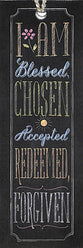 Bookmark Chalk With Tassel: I Am Blessed Chosen Accepted Redeemed Forgiven