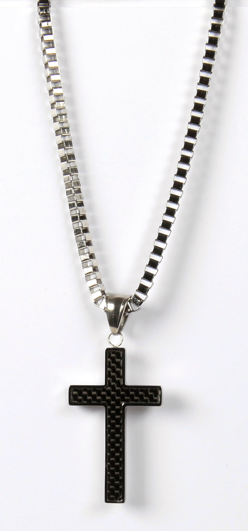 Just For Him Necklace: Cross, Black Cross, 61 Cm in Length, Ion Plated Stainless Steel