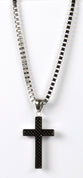 Just For Him Necklace: Cross, Black Cross, 61 Cm in Length, Ion Plated Stainless Steel