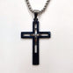 Just For Him Necklace: Cross, Blue/Silver Stainless Steel, 61Cm