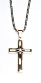 Just For Him Necklace: Cross, Gold/Silver, Sainless Steel, 61Cm in Length