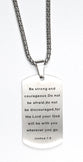 Just For Him Dog Tag, Silver 61 Cm (Joshua 1: 9)