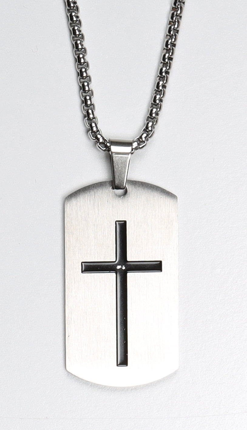 Just For Him Dog Tag, Silver 61 Cm (Joshua 1: 9)