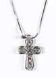 Pendant Necklace: Cross, 45 Cm, With Austrian Crystals