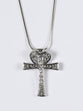 Pendant Necklace: Cross, 45 Cm, Heart With Austrian Crystals