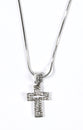 Pendant Necklace: Cross, 45 Cm, With Austrian Crystals