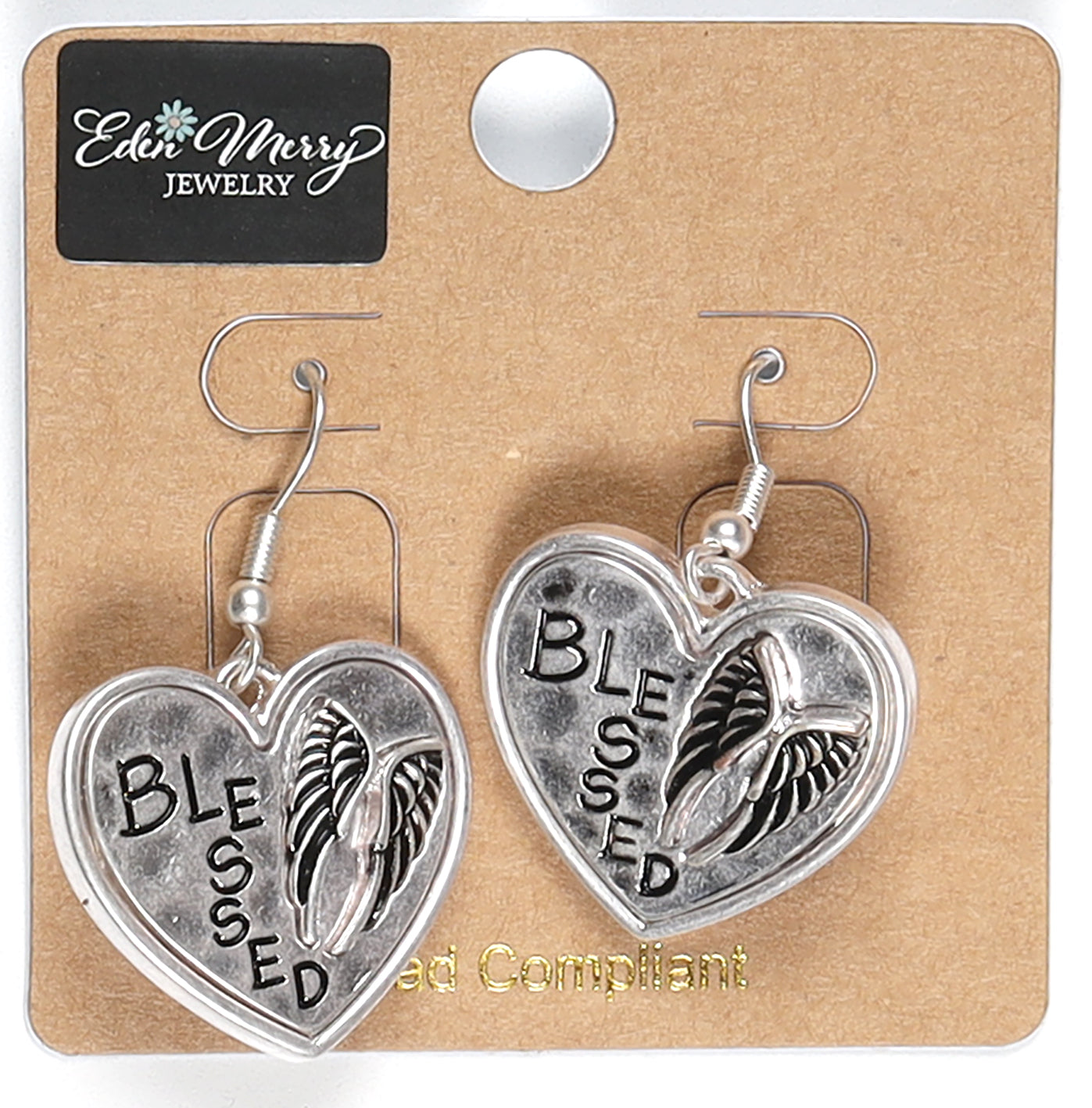 Earrings: Hearts, Silver Zinc Based (Blessed)