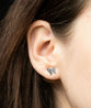 Earrings: Silver Butterfly (Bass Base with Rhodium Plating, Austrian Crystal Accents, Post Back)