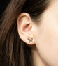 Earrings: Gold Butterfly (Bass Base with Rhodium Plating, Austrian Crystal Accents, Post Back)