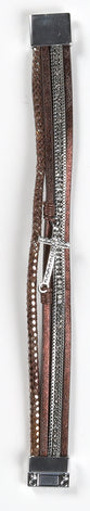 Magnetic Bracelet: Brown Sparkle Cross