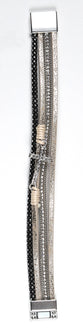Magnetic Bracelet: Beige Sparkle Cross