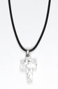 Necklace: Howlite , Natural Stone, 100% Leather Cord, 45 Cm (White)