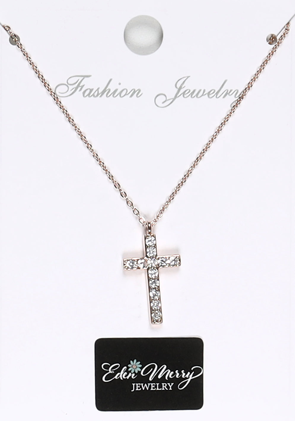 Grace Necklace: Rose Gold Cross 40 Cm