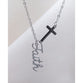Scripted Necklace, Stainless Steel: Silver Faith With Cross, 51Cm Chain