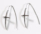 Earrings: Cross, Simple Silver, Zinc Based