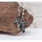 Earrings: Abalone Silver Crosses, Rhodium Plating (Sea To Sky Collection)