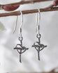 Earrings: Cross/Heart, Sterling Silver Fish Hook Back
