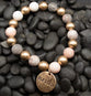 Story Stretch Bracelet: Blessed, Semi-Precious Stone Beads With 18K Gold Plated Charm