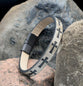 Bracelet, Mens: Cross Khaki Stamped (Stamped Leather, Magnetic Closure)