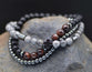 Bracelet, Mens: Cross 3 Strand Wine Tiger Eye (Semi-Precious Stones, Stretchable)