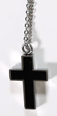Remembrance Necklace: Cross, Stainless Steel and Black Enamel (51 Cm)