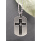 Just For Him Necklace, Stainless Steel: Lord's Prayer Black Cross/Silver Dog Tag, 51Cm Silver Chain