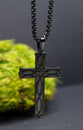 Just For Him Necklace, Stainless Steel: Black Cross, 60Cm Chain