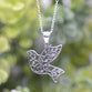 Necklace: Dove Floral, Sterling Silver, Clasp Closure