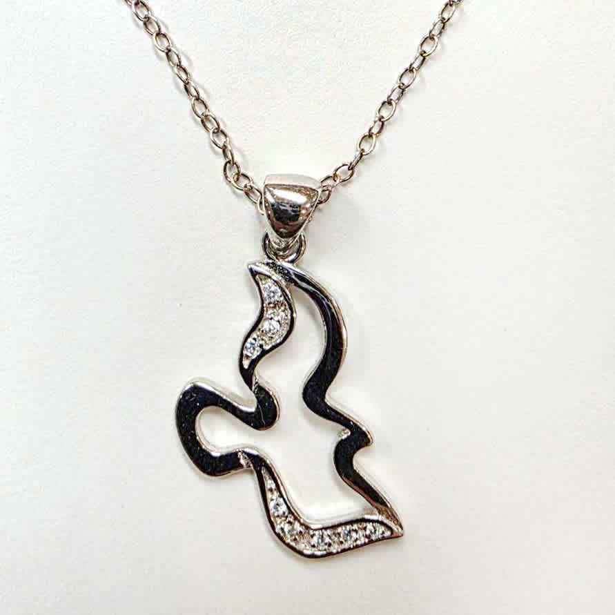 Necklace: Dove, Sterling Silver, Clasp Closure