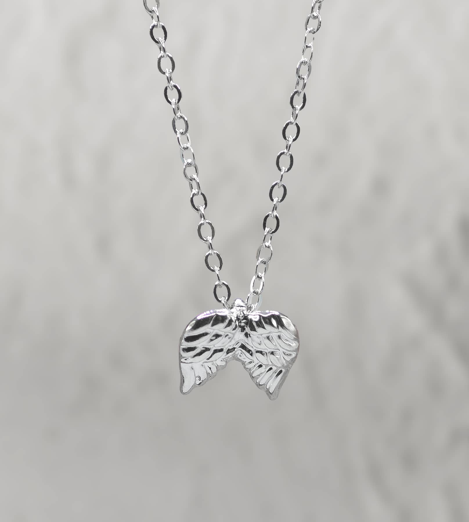 Necklace: Guardian Angel Silver (Zinc Base with Silver Overlay, Lobster Clasp)