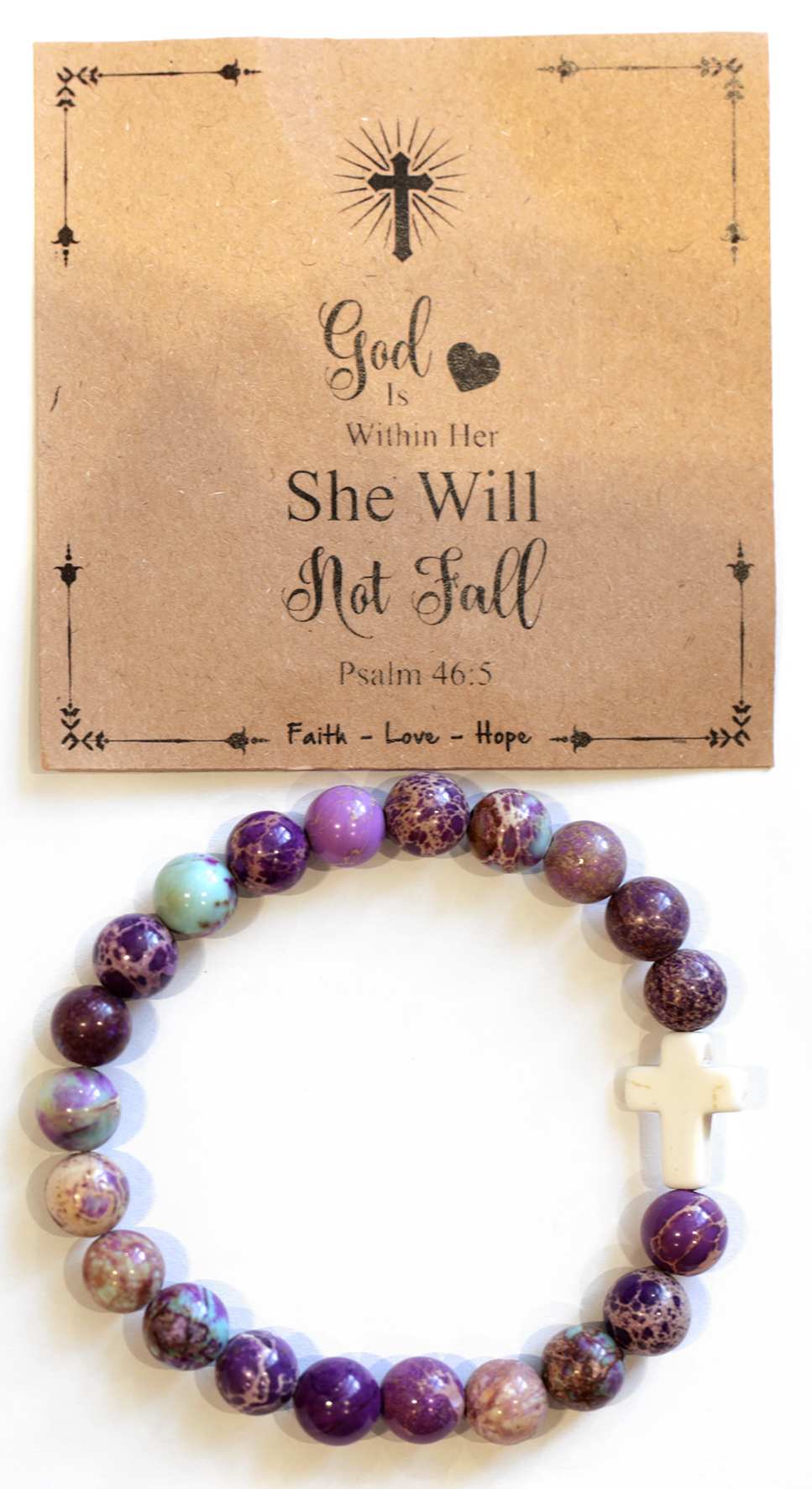 Women's Bracelet: Cross Purple/Turquoise