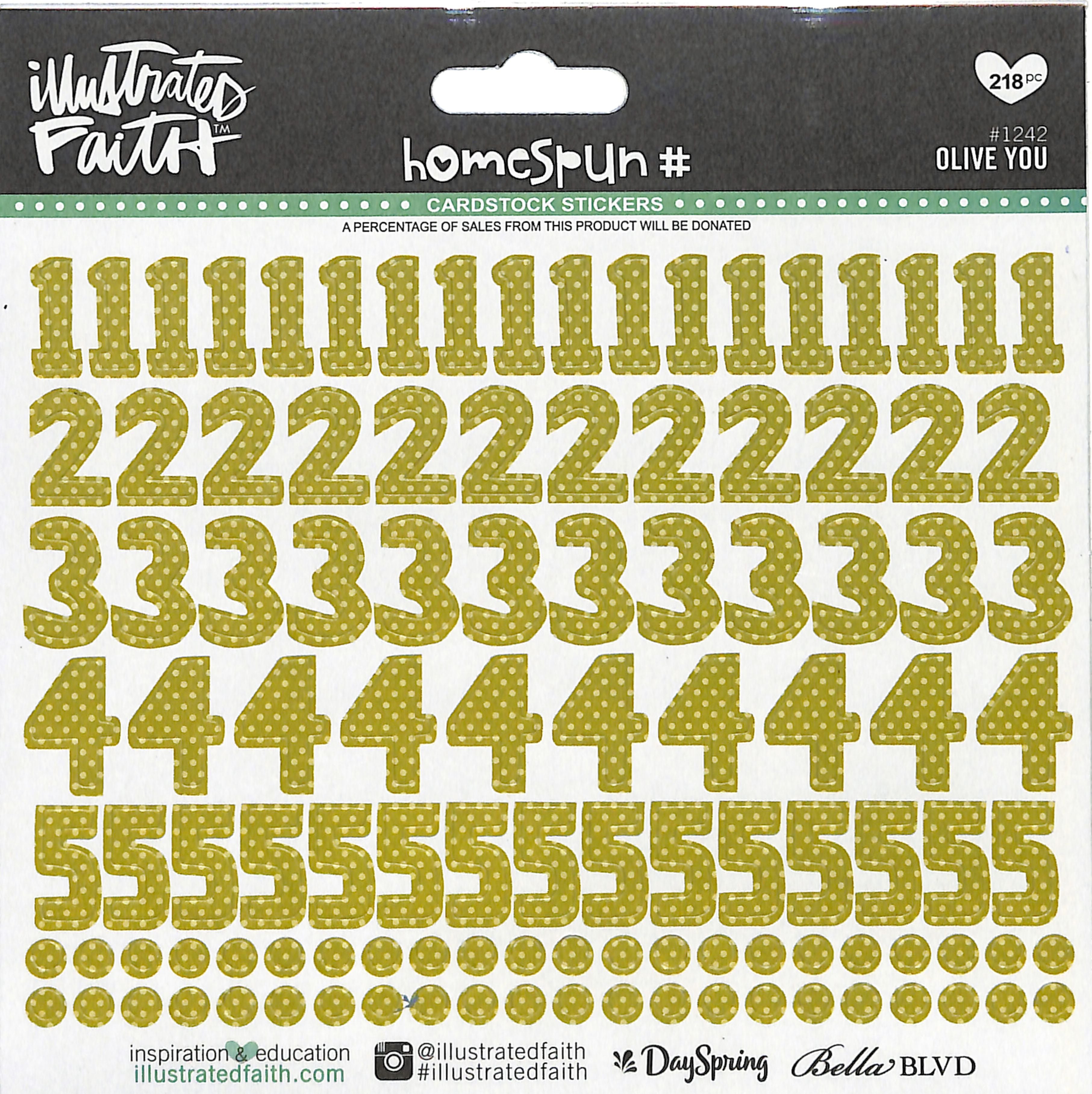 Olive You (Olive Numbers) (Illustrated Faith Homespun Number Stickers Series)